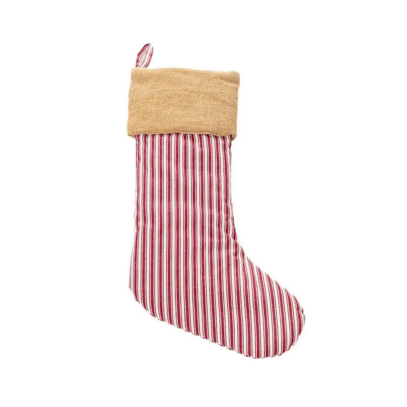 Bas de Noël à rayures rouges et blanches Holly- Par Brunelli (ARRIVAGE MI-OCTOBRE )