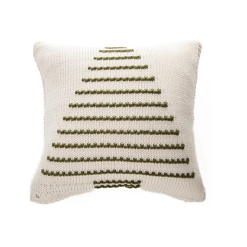 Coussin crème et vert Didi- Par Brunelli