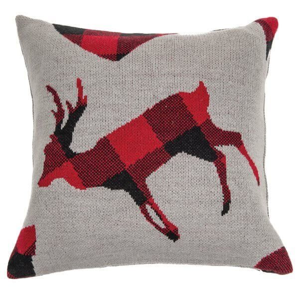Coussin de Noel gris HOLIDAY  ( 18'' x 18'')- Par Brunelli