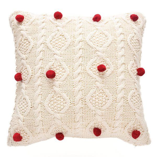 Coussin en tricot crème BELL  ( 18'' x 18'')- Par Brunelli