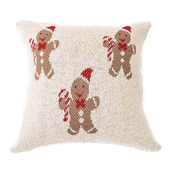Coussin en tricot naturel BONHOMME ( 18'' x 18'')- Par Brunelli
