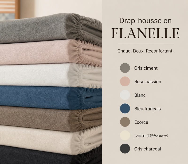 (FAIT AU QUÉBEC) -Drap-housse en FLANELLE-Pour lit électrique-JUMEAU XL, QUEEN OU KING