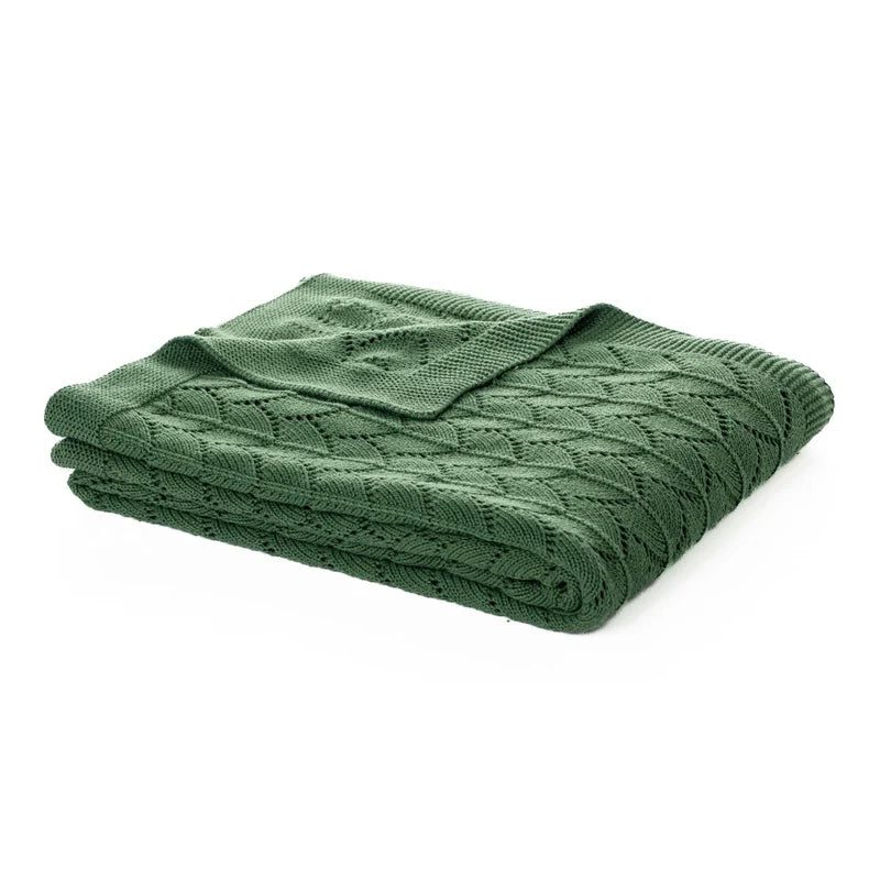 Jeté en tricot vert foncé Amarok- Par Brunelli