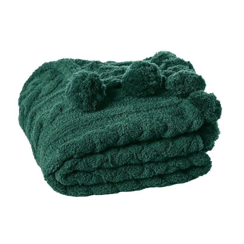 Jeté en tricot vert Jujube ( 50'' x 60'')  - par Brunelli